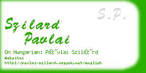 szilard pavlai business card